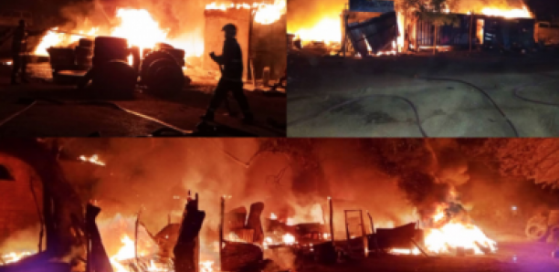Gare routière de Kedougou: Un violent incendie fait des dégâts matériels importants !