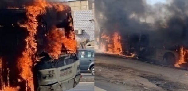 Incendie soudain d’un bus Dakar Dem Dikk à Thiaroye sans victime