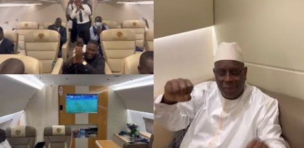 Senegal-Cameroun : les buts et l'explosion de joie de Macky Sall dans l'avion présidentiel!