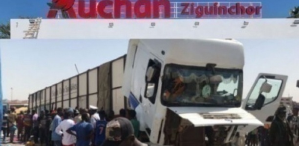 Ziguinchor : Un camion de livraison percute « Auchan » et fait une victime