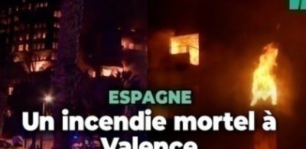 En Espagne à Valence, un incendie impressionnant ravage un immeuble de 14 étages