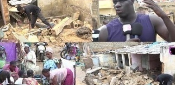 Dégâts des pluies: une maison s’effondre entièrement à Grand Médine, le lutteur Alboury en colère