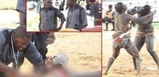 L’arbitre sauve la vie du lutteur Ya Moussa mis KO par Bébé Kharagne, admirez ce geste