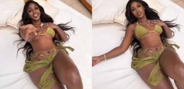 En bikini, l’actrice Myriém se la coule douce dans un bon coin