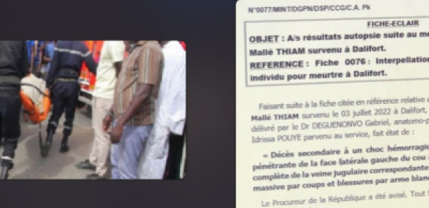 Meurtre à Pikine-Dalifort : Ce que révèle le certificat de genre de mort de Serigne Mallé Thiam.