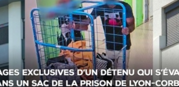 Images exclusives d'un détenu qui s'évade dans un sac de la prison de Lyon-Corbas